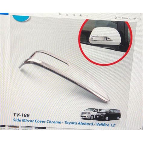 Toyota Estima Vellfire Alphard Anh 20 Side Mirror Chrome Trim Shopee