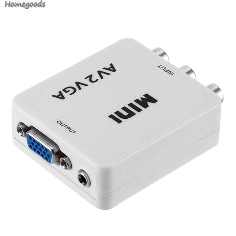 Hot Mini Hd Av Vga Video Converter Box Av Rca Cvbs To Vga Video Hdtv