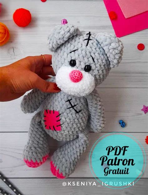 Peluche Ours en Velours Amigurumi Modèle PDF Gratuit Amigurumibox