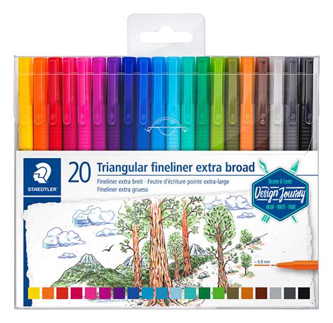 Staedtler Triplus Fineliner Pens Extra Broad Assorted Colours Pack