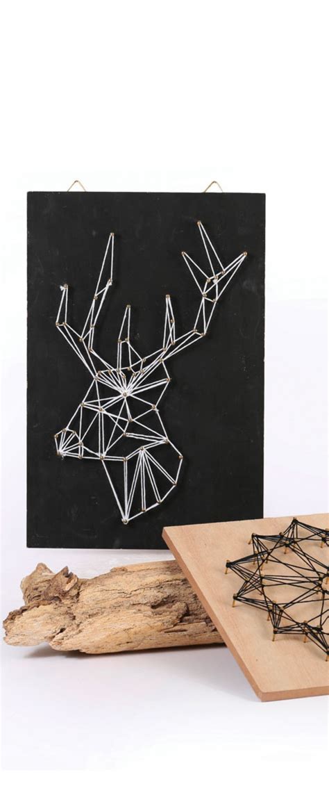 Tableau De Fil Tendu String Art Cerf X Cm Graine Cr Ative Ref