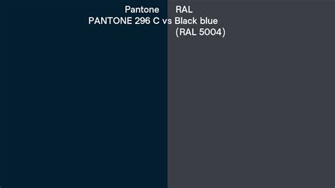 Pantone 296 C Vs Ral Black Blue Ral 5004 Side By Side Comparison