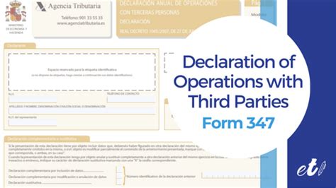 Form 347 Operations With Third Parties Entre Trámites