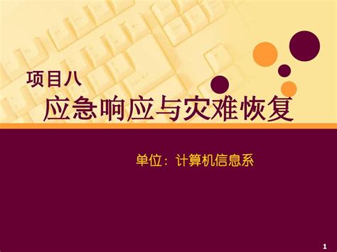 项目八 应急响应与灾难恢复word文档在线阅读与下载无忧文档