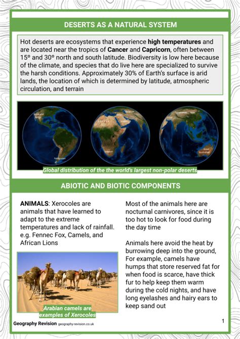 A Level Hot Deserts Geography Revision Notes