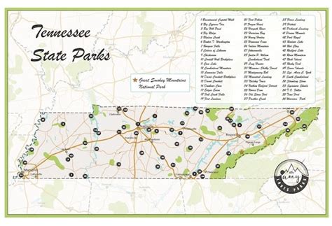 State Parks In Tennessee Map | Time Zones Map