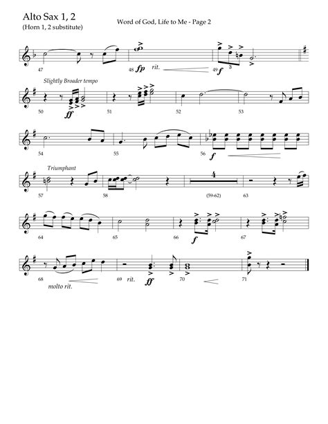 Word Of God Life To Me Choral Anthem Satb Alto Sax Sheet Music Pdf