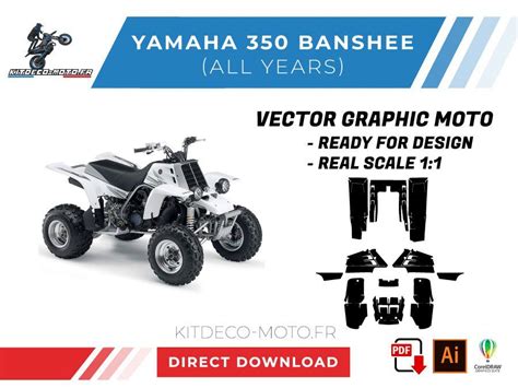 Template Yamaha 350 Banshee All Years Vector Boutique Kit Déco Moto