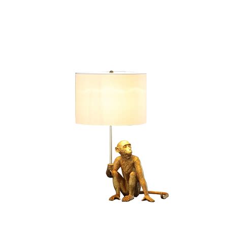 Estallar 255 X 18 X 18 In Antiqued Gold Sitting Monkey Table Lamp