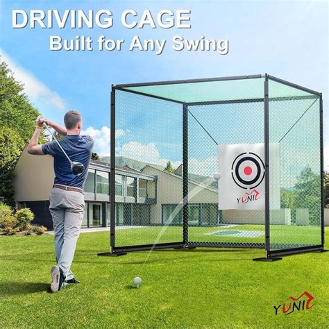 Yunic Golf Driving Cage With Steel Frame Golf Nets For Backyard