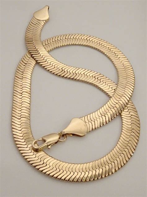 The Wide Herringbone Chain Gold Necklace For Men Gold Chains For Men