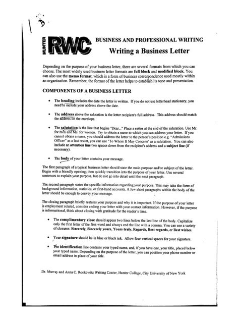 Writing a Business Letter | PDF