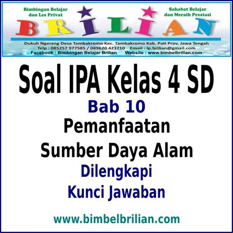 Soal Ips Kelas 4 Tentang Kenampakan Alam Dan Pemanfaatannya Beinyu