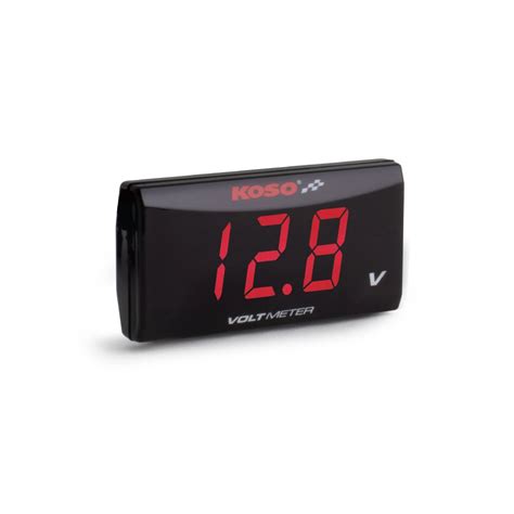 Koso North America Ba R Volt Meter Red Super Slim Konquer Motorcycles