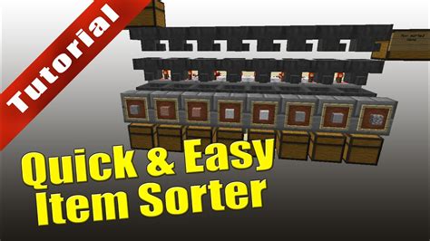 Minecraft Tutorial Quick Easy Item Sorter With Overflow