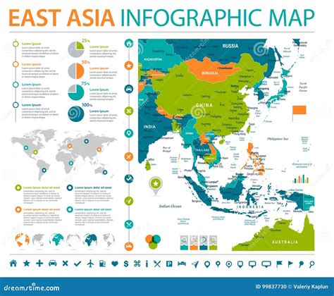 Mapa Del Este De Asia Ejemplo Gr Fico Del Vector De La Informaci N