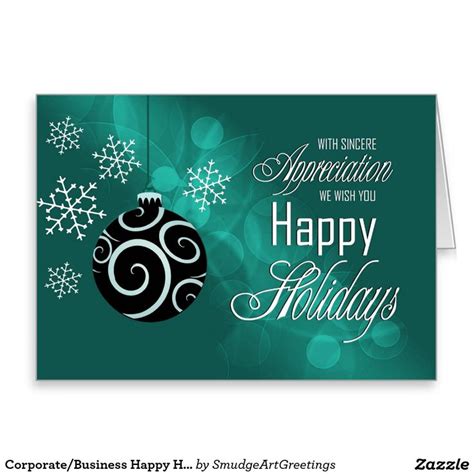 Corporate/Business Happy Holidays - Emerald Green Holiday Card | Zazzle