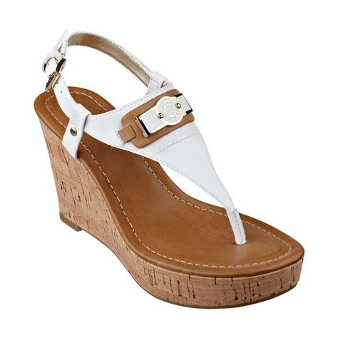 Tommy Hilfiger Womens Monor Platform Wedge Thong Sandals In White Lyst