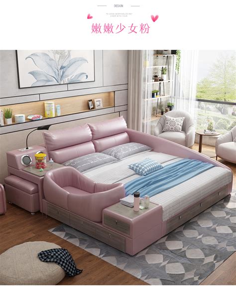 Bedroom Funiture Modern Leather Double Bed With Storage Buy