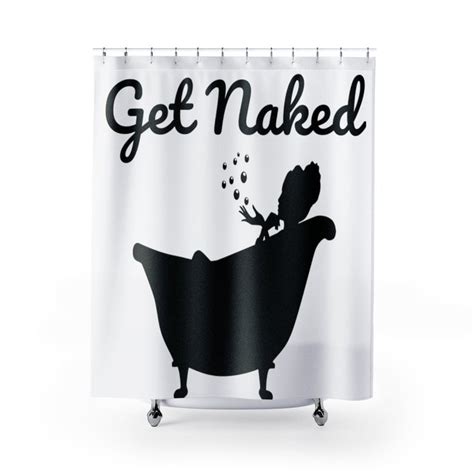 Get Naked Shower Curtain Lady In Bathtub Blowing Bubbles Etsy