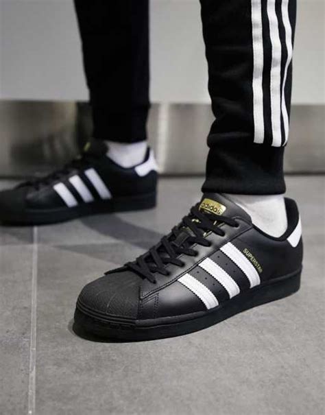 adidas Originals New Superstar trainers in black | ASOS