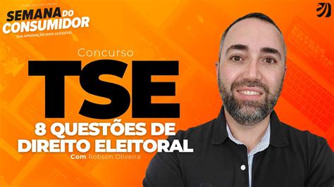 CONCURSO TSE UNIFICADO 8 QUESTÕES DE DIREITO ELEITORAL Robson