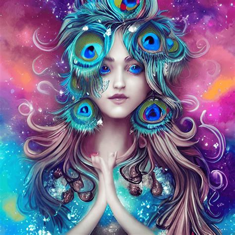 Whimsical Peacock Lady · Creative Fabrica