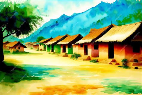 Premium Ai Image A Watercolor Town Enchanting Mexican Delights