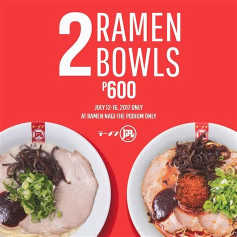 Ramen Nagi Podium 2 Bowls For Php600 Manila On Sale