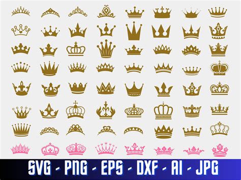 Crown Svg Crown Png Queen King Cricut Vector Bundle Queen Etsy Australia