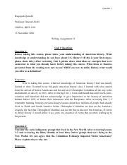 Hist Writing Assignment Due Nov Pdf Qureshi Ruqaiyah