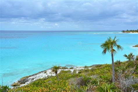 Sapphire Blue Hole At The Island Of Eleuthera Bahamas Stock Photo