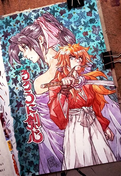 [for Sale] Rurouni Kenshin Fan Art Watercolors On Pencil Drawing 6