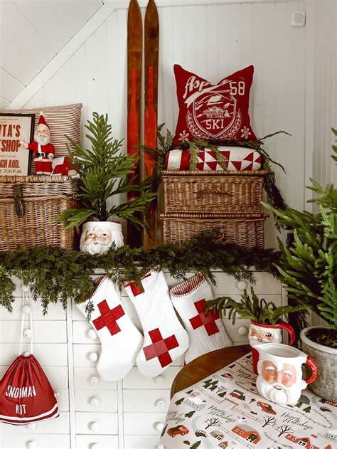 Cozy Christmas Ski Lodge Entryway