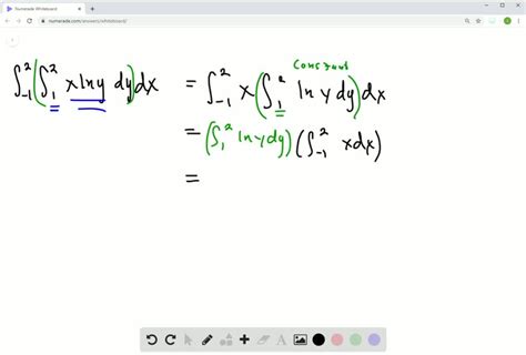 Solved Calculate The Iterated Integral Ln X Ln Y Xy Dxdy