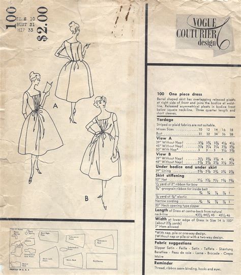 Vintage Vogue Sewing Pattern B Dress R By Ronald Etsy