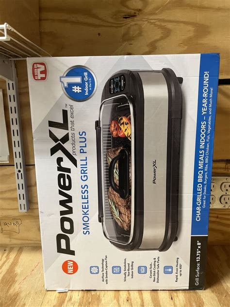 Powerxl Smokeless Grill Plus With Tempered Glass Lid Ebay