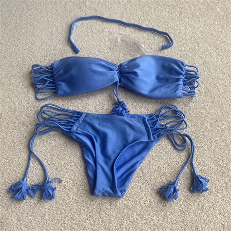Luli Fama Miami Blue Bikini Size Small Depop