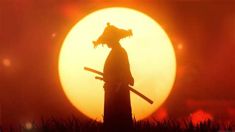 Silhouette Samurai Sunset Live Wallpaper Moewalls