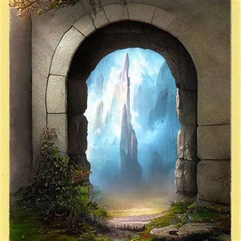 Beautiful Matte Painting Of The Doorway To Another Stable Diffusion