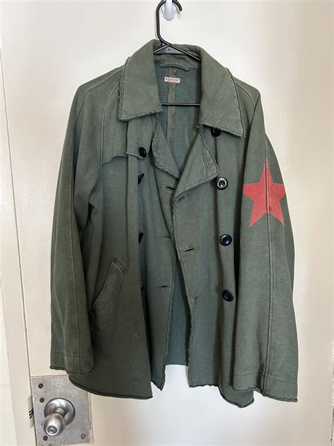 Vintage Vintage Kapital Green Military Army Red Star Soviet Jacket