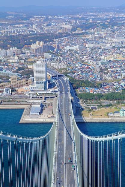 Parte Superior Del Puente Akashi Kaikyo Foto Premium