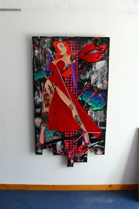 Jessica Rabbit By Maxime Andriot Painting Acrylic