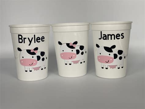 Cow Party Cups Cow Reusable Party Cups Cow Party Favors Farm Animal