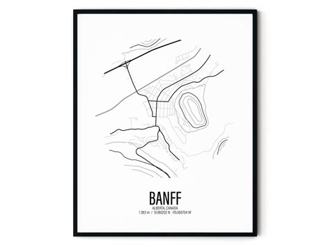 Banff Banff Map Banff National Park Alberta Canada Town Map Map