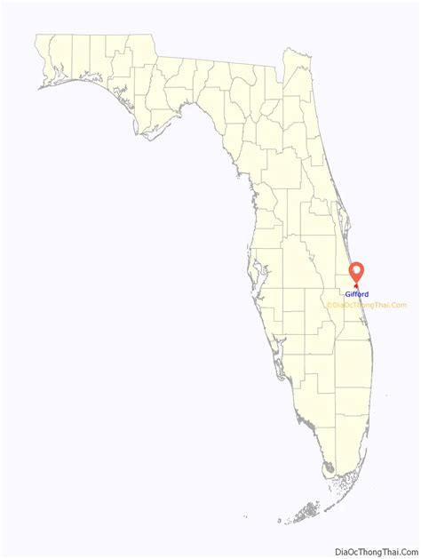 Map of Gifford CDP, Florida - Thong Thai Real