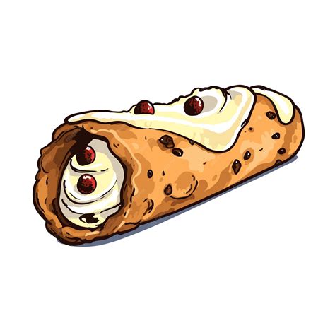 Premium Vector A Cartoon Cannoli Italy Food Vector Illustrator