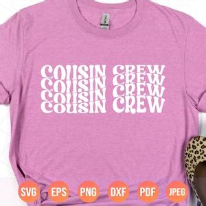 Cousin Crew Svg Png Boho Retro Wavy Stacked Cousins Crew Png Etsy