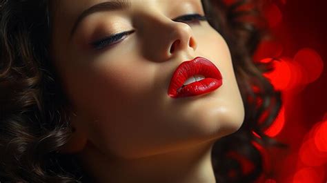 Premium Photo Beautiful Female Red Lips Hd K Wallpaper Stock