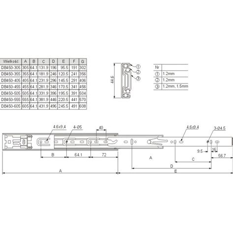 Glisiera Cu Rulmenti Cu Bile Prestige H 45 Mm L 550 Mm Extensie